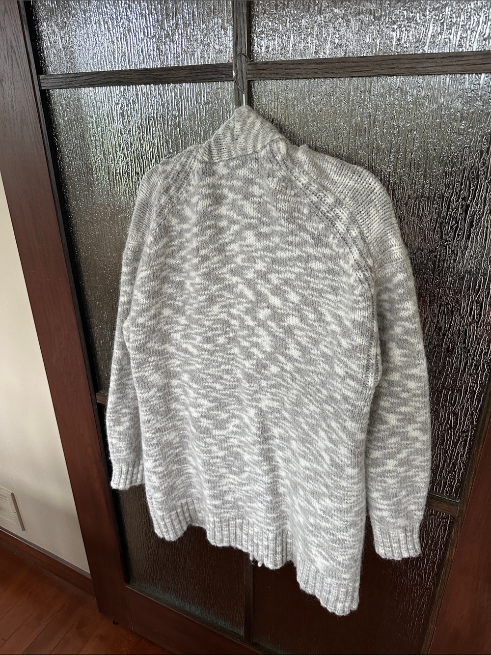 Cozy Open-Front Alpaca blend  Marled Gray Women's Sweater Cardigan Sz XL. - Picture 7 of 8